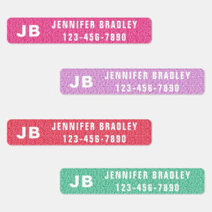 Etiquetas Monograma Personalizado Nombre personalizado Purpu