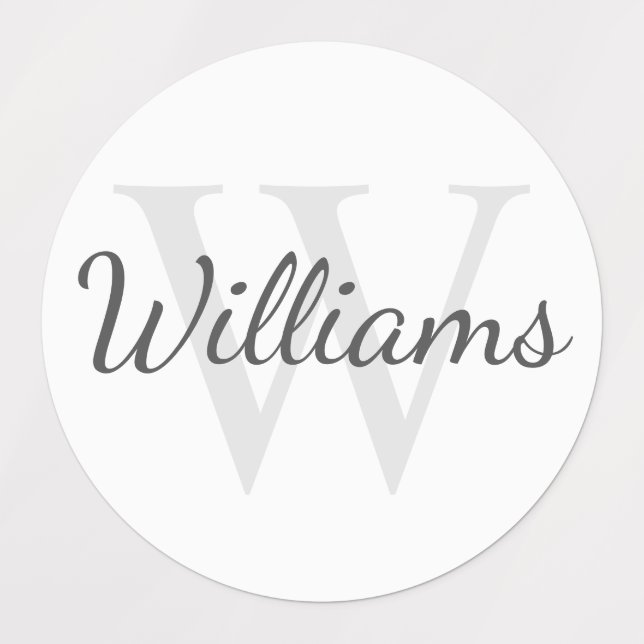 Etiquetas Monograma y nombre personalizados (Diseño 1)