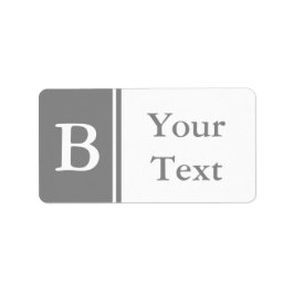 Etiquetas monogramadas grises personalizados o eti