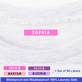 Etiquetas moradas rosadas impermeables para Chicas