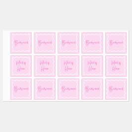 Etiquetas Mujer marimacho rosa, dama de honor y empleada de