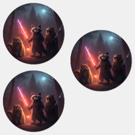 Etiquetas Mystical Forest Battle Animals Art