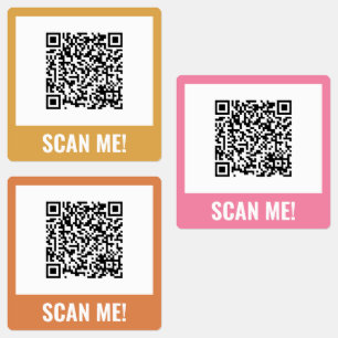 Etiquetas ¡Naranja Rosa Amarillo Escanéame! Código QR