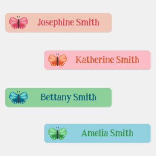 Etiquetas Naranja Rosa Verde Azul Azul Cubierta Mariposa Aña