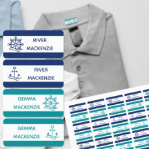 Etiquetas Nautical Color Coded Clothing Name