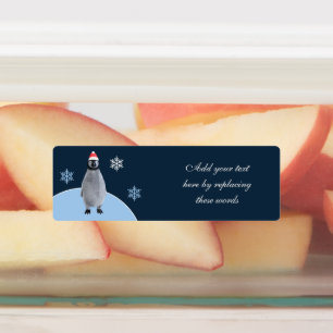 Etiquetas Navidad de pingüino bebé personalizado