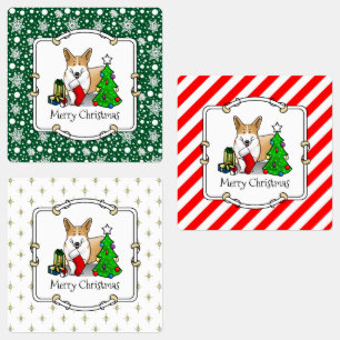 Etiquetas Navidades 2 Pembroke Welsh Corgi (rojo 1) Tree Cut