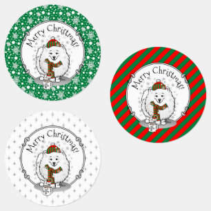 Etiquetas Navidades de invierno Nieve de cerdo (blanca)