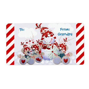 Etiquetas Navidades de Snowman Teddy Bear personal