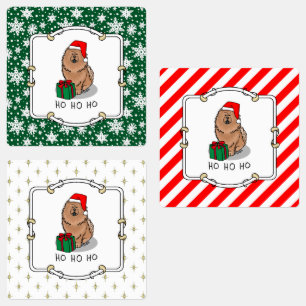 Etiquetas Navidades Santa Chow Chow Dog (canela) Cute