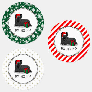 Etiquetas Navidades Santa Claus Gorra Skye Terrier (negro)