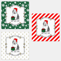 Navidades Santa Old English Sheepdog (Gris 1) Cute