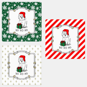 Etiquetas Navidades Santa West Highland White Terrier Westie