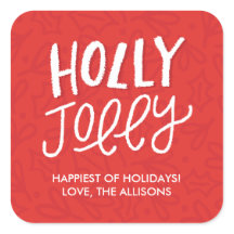 Etiquetas navideñas con manchas para Holly Jolly -