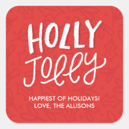 Etiquetas navideñas con manchas para Holly Jolly -