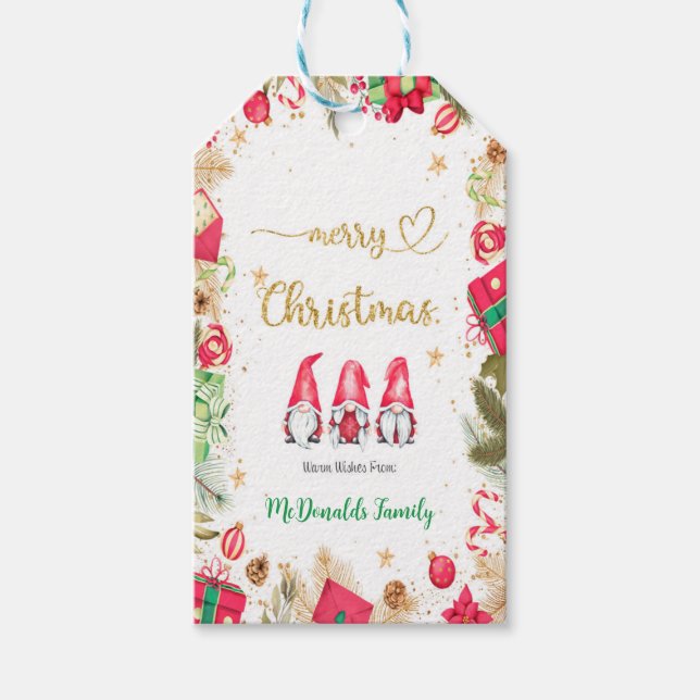 Etiquetas navideñas de Merry (Anverso)