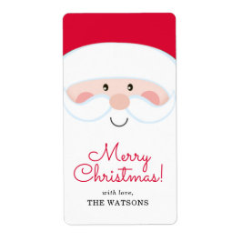 Etiquetas navideñas personalizadas Happy Santa
