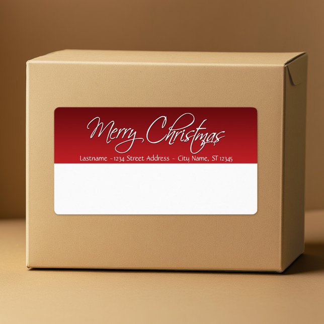 Etiquetas navieras navideñas de Feliz (Custom Box Label with Merry Christmas Greeting)