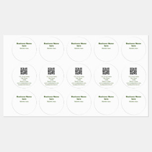 Etiquetas negocio simple agregar su nombre texto q r código