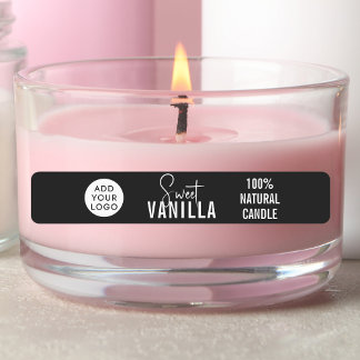 Etiquetas Negra de Velas minimalistas | Producto LOGO