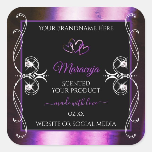 Etiquetas negras nobles esparcen diamantes (Anverso)