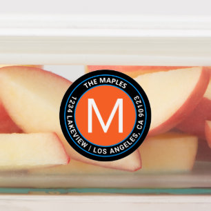 Etiquetas Negrita Naranja blanco azul Circular impermeable