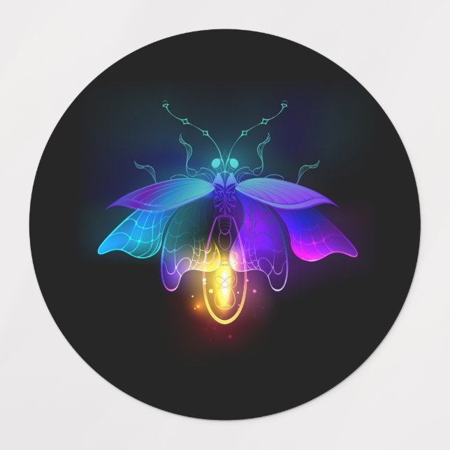 Etiquetas Neon Firefly en negro (Diseño 1)
