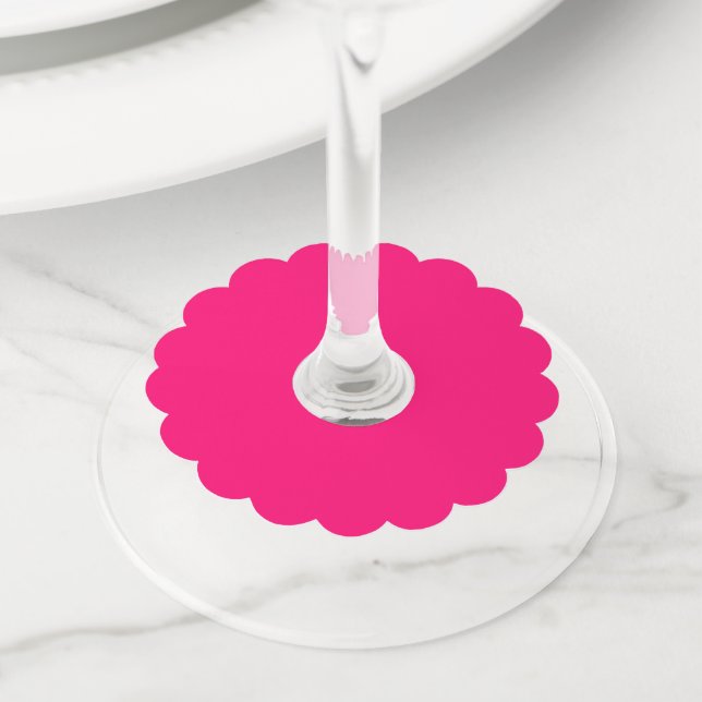 Etiquetas Neon Pink Personalizable Wine Glass (Detalle)