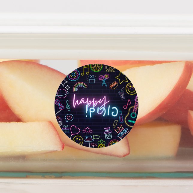 Etiquetas Neon Purim (Fijada)