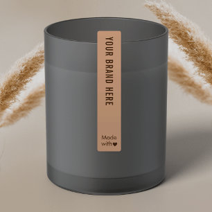 Etiquetas Neutral Beige Boho Tamper Prueba Skinny a prueba d