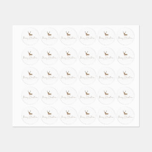 Etiquetas nieve SlipperyJoe Merry Nochebuena reno nariz roja