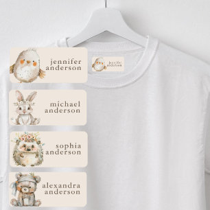 Etiquetas Niña Bonita Boho Floral Animales Nombre Impermeabl