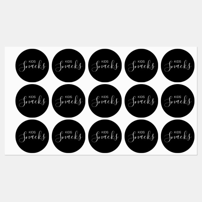 Etiquetas Niños refrigerios Pantry Labs (Hoja)