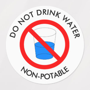 Etiquetas No beba el signo del agua