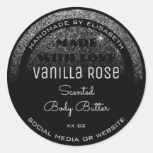 Etiquetas nobles de productos Lluvia Purpurina neg