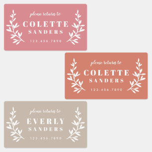 Etiquetas Nombre a prueba de agua del trío de moda Boho