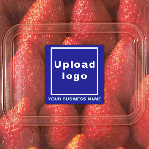 Etiquetas Nombre comercial y logotipo en Blue Square Adhesiv