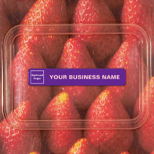 Etiquetas Nombre comercial y logotipo en un pequeño rectángu