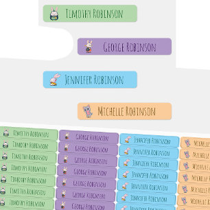 Etiquetas Nombre de gato y conejito curado