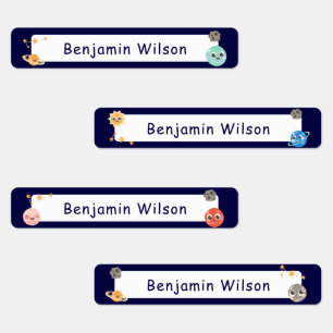 Etiquetas Nombre de los niños Personalizados del espacio de 