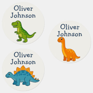 Etiquetas Nombre de niños de dinosaurio personalizado Escuel