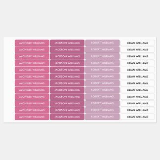 Etiquetas Nombre de niños de paleta blanca rosada simple