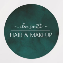 Etiquetas Nombre del monograma de la acuarela de esmeralda