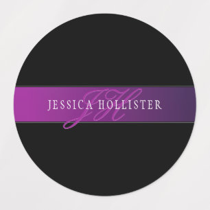 Etiquetas Nombre elegante y comienzo/s monogramado