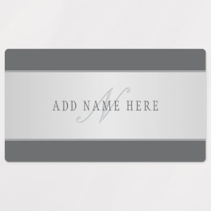 Etiquetas Nombre elegante y letra de monograma (u otro texto