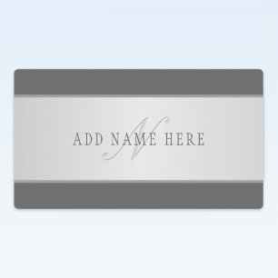 Etiquetas Nombre elegante y letra de monograma (u otro texto