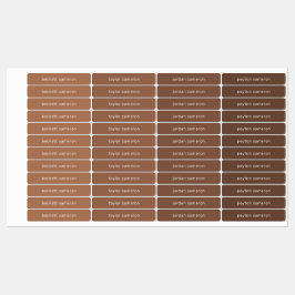 Etiquetas Nombre en Adhesivo Marrón