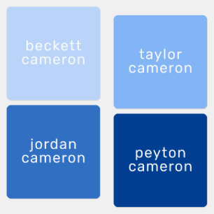 Etiquetas Nombre en hierro azul en ropa