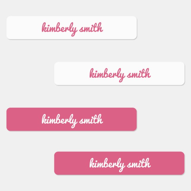 Etiquetas Nombre escolar de Chica rosa (Grupo)