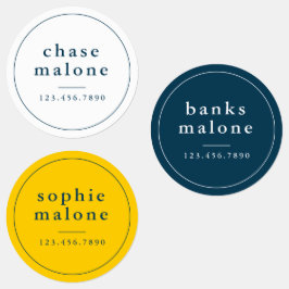 Etiquetas Nombre impermeable de los colores escolares simple